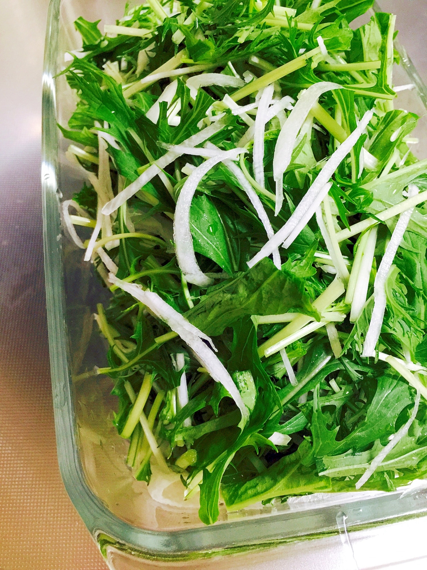 今日のサラダ☆水菜のサラダ！ラーメントッピングにも レシピ・作り方