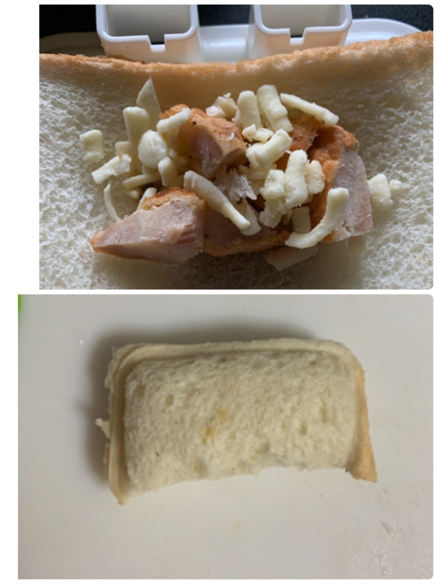 ランチパック風☆唐揚げとチーズのサンドイッチ