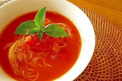 フレッシュトマトの旨味が詰ったトマトスープ素麺★
