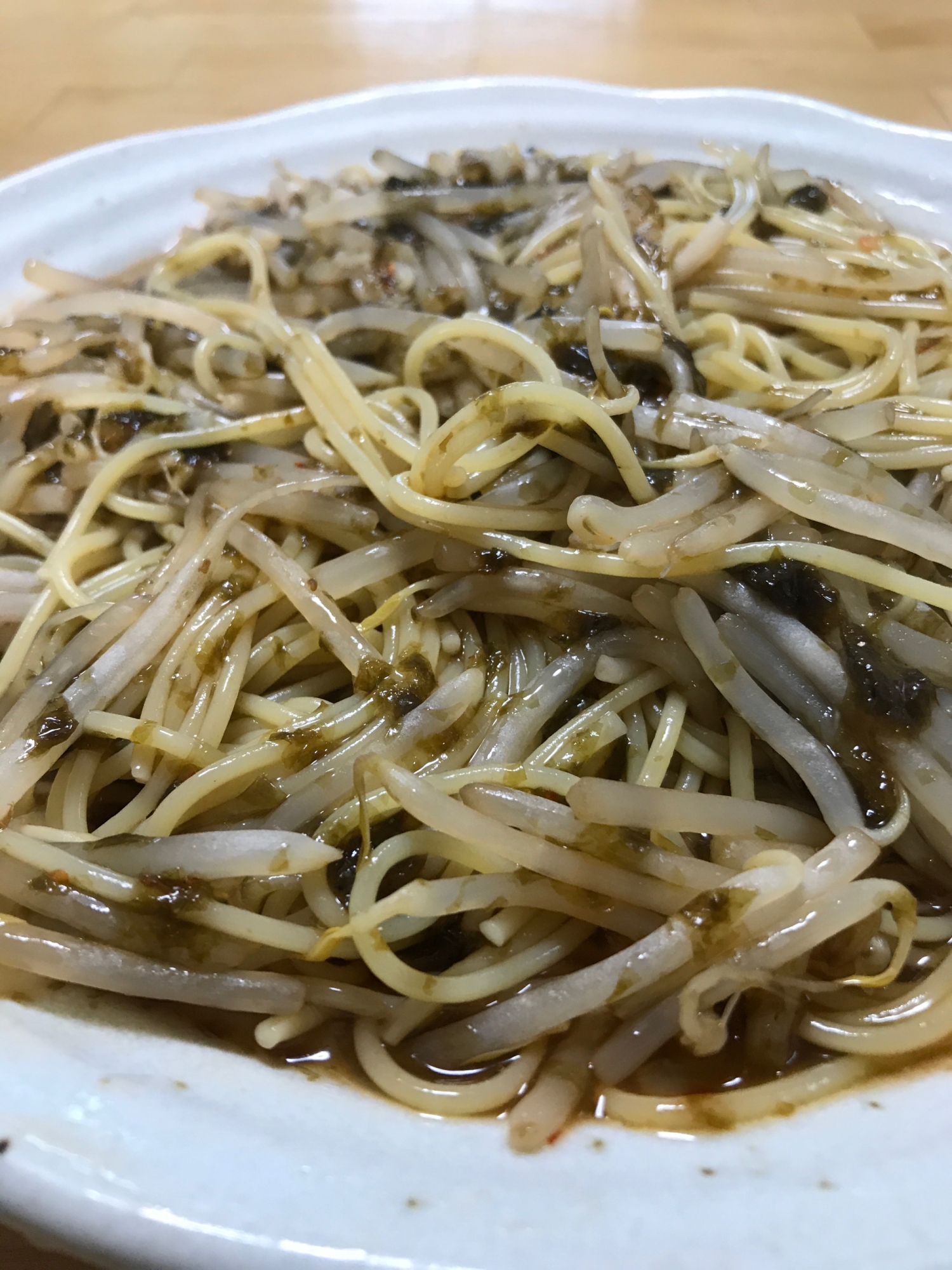 ピリ辛もやしのあんかけパスタ