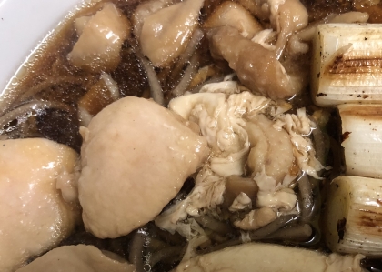 鴨南蛮そば風　必ず鶏むね肉でネ♥