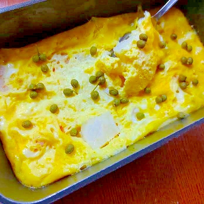 ●超簡単★実山椒×チーズたっぷりシーフードオムレツ