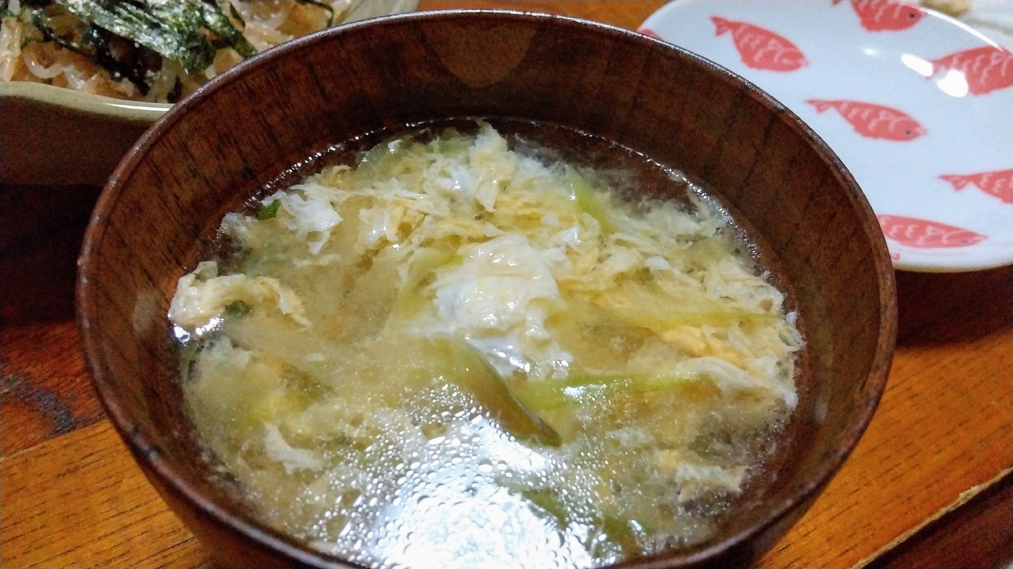 ミョウガの中華風かきたまスープ