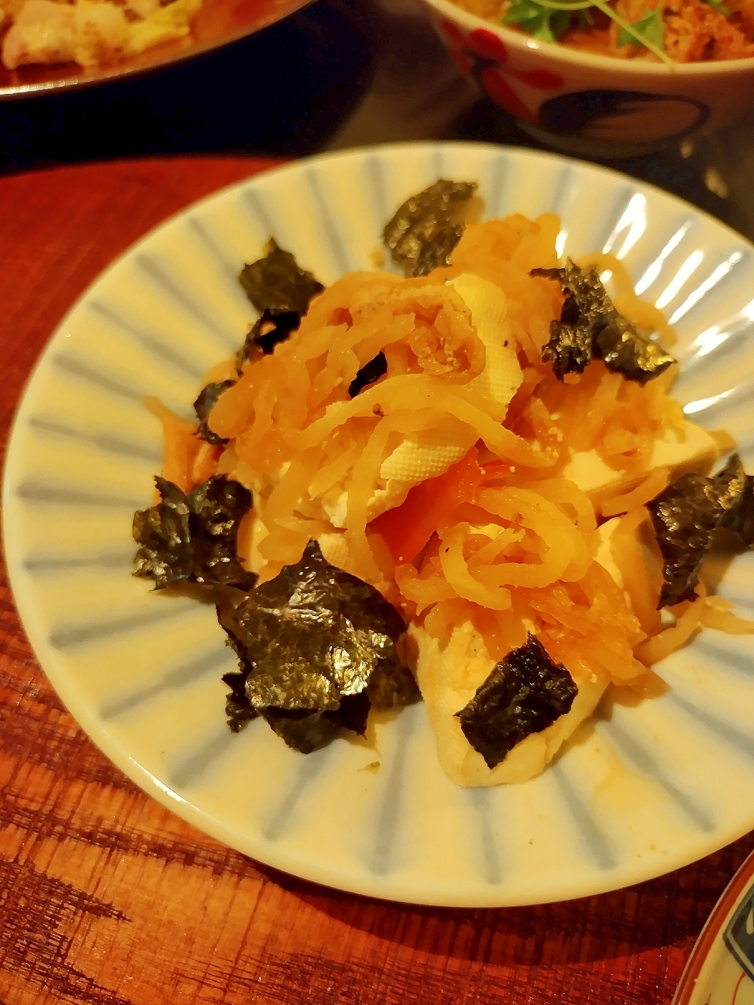 切干大根の煮物と豆腐の海苔和え♪