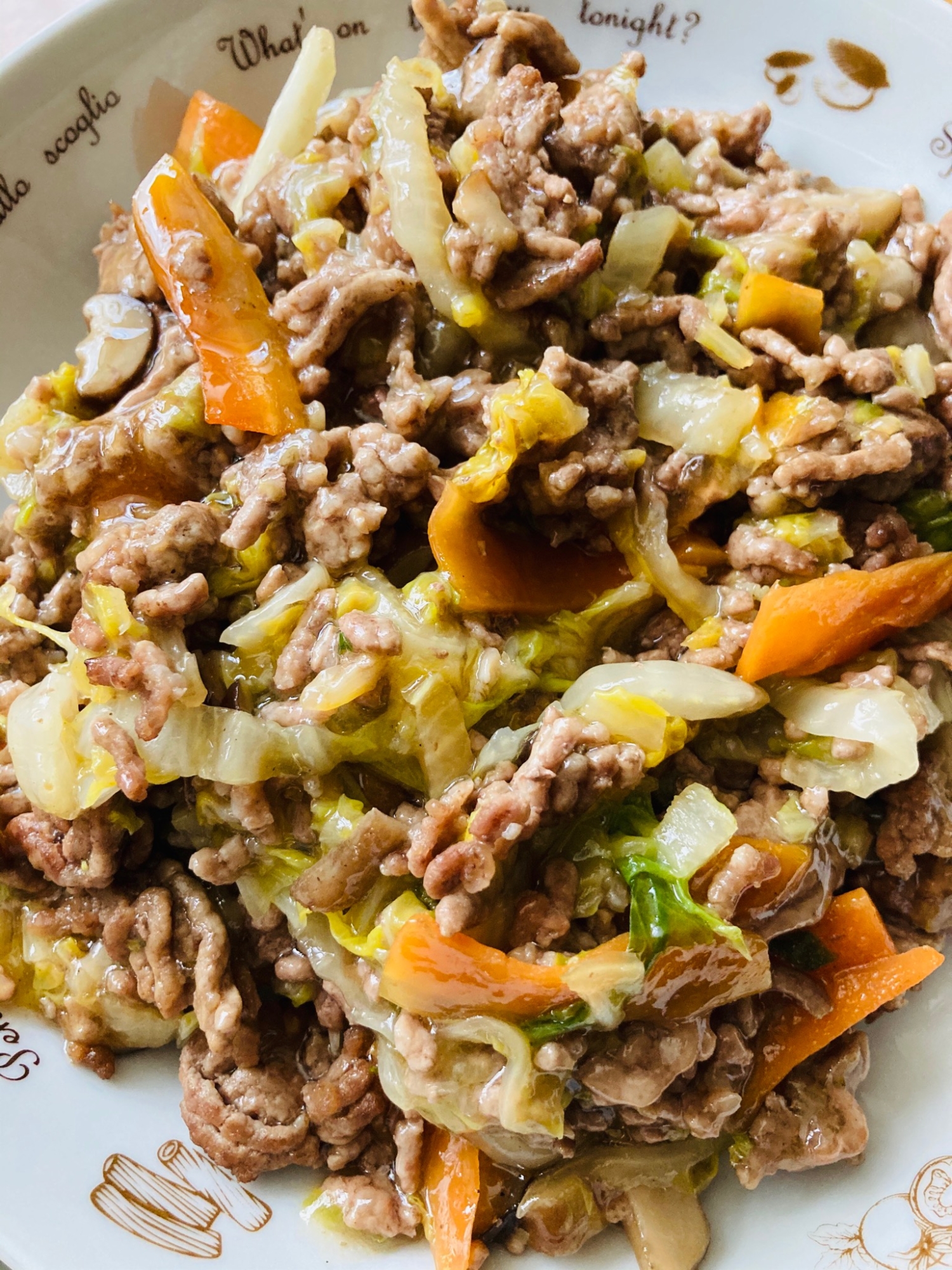 あるもので！ひき肉野菜あんかけ