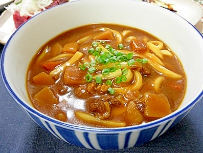 レトルトカレーを使った☆お手軽カレーうどん