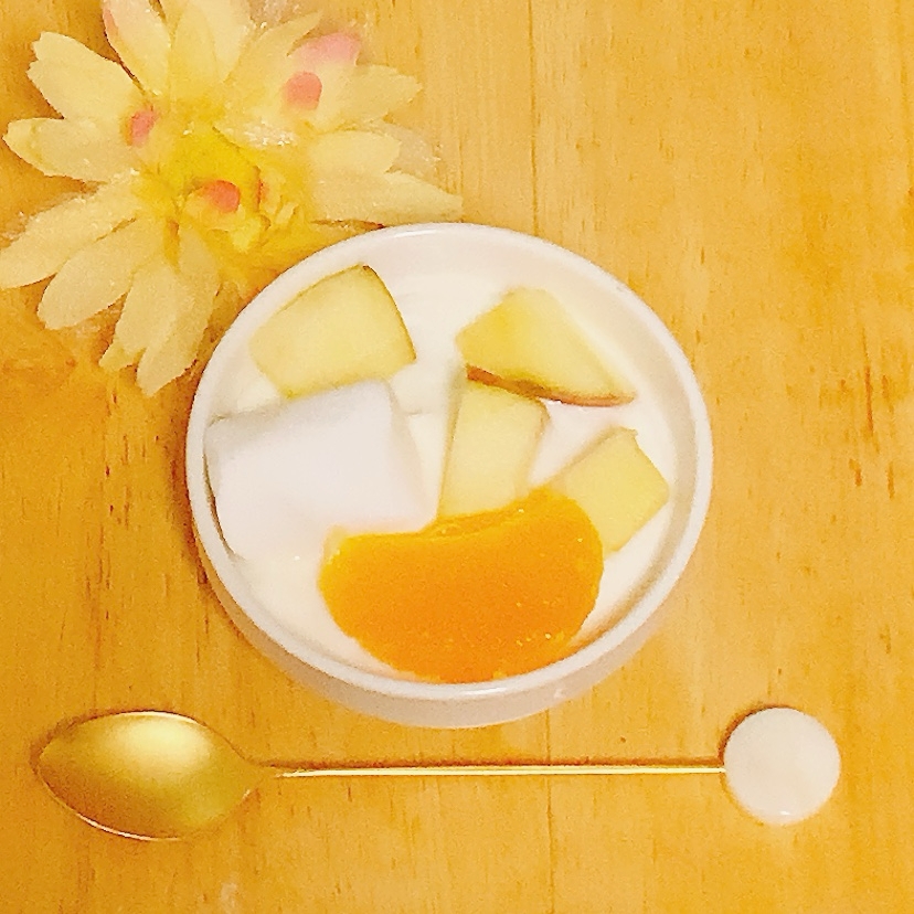 フルーツマシュマロ♪ヨーグルト(りんごみかん)