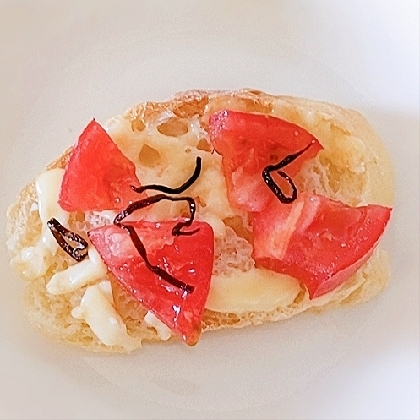 塩昆布とまとのチーズトースト