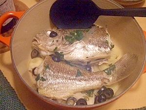 白身魚の白ワイン煮