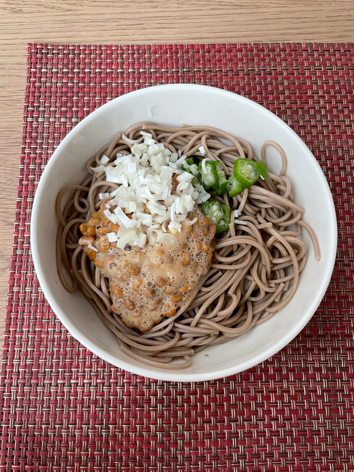 納豆とオクラのぶっかけそば