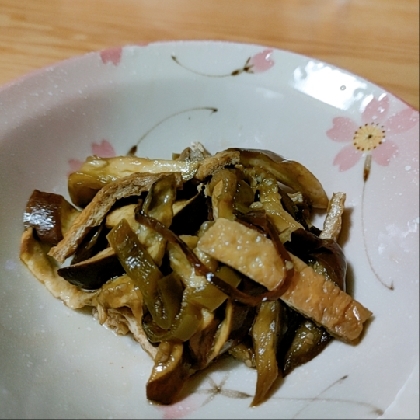 茄子とピーマンと切り揚げの炒め煮