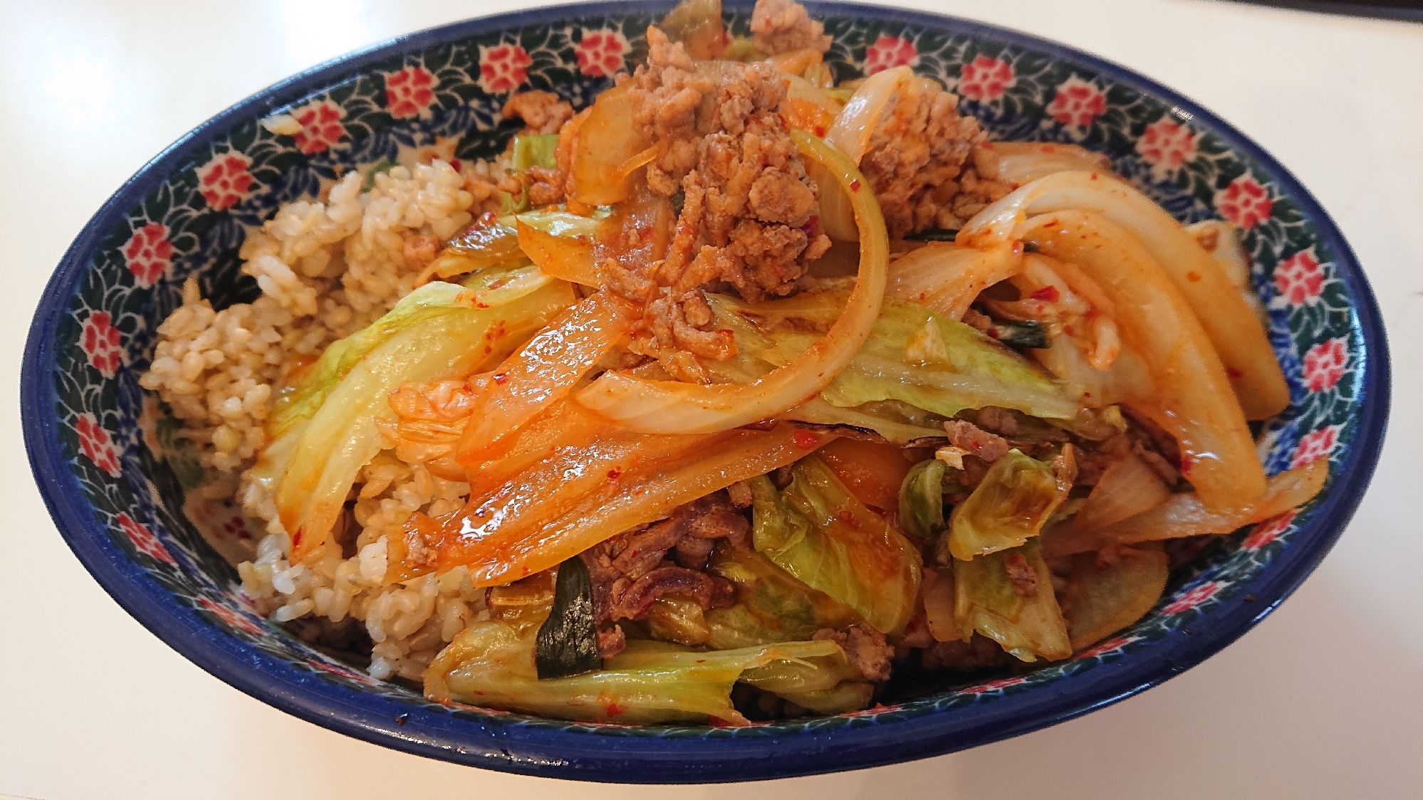 ご飯が進む⭐合挽き肉キムチ