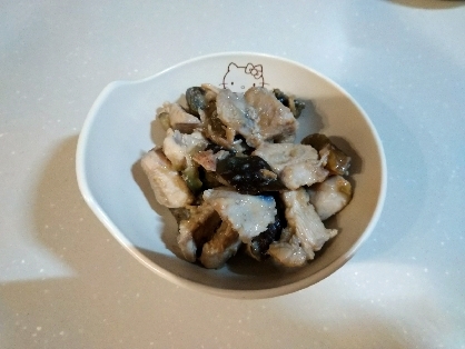 なすと鶏ささみの味噌炒め♪