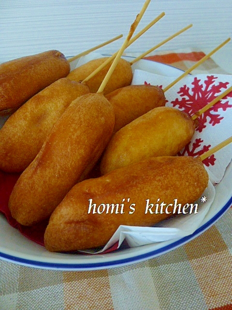 子供が喜ぶ 家で作る 簡単アメリカンドッグ レシピ 作り方 By ほぉみぃ 楽天レシピ 子供が喜ぶ 家で作る 簡単アメリカンドッグ レシピ 作り方 By ほぉみぃ 楽天レシピ