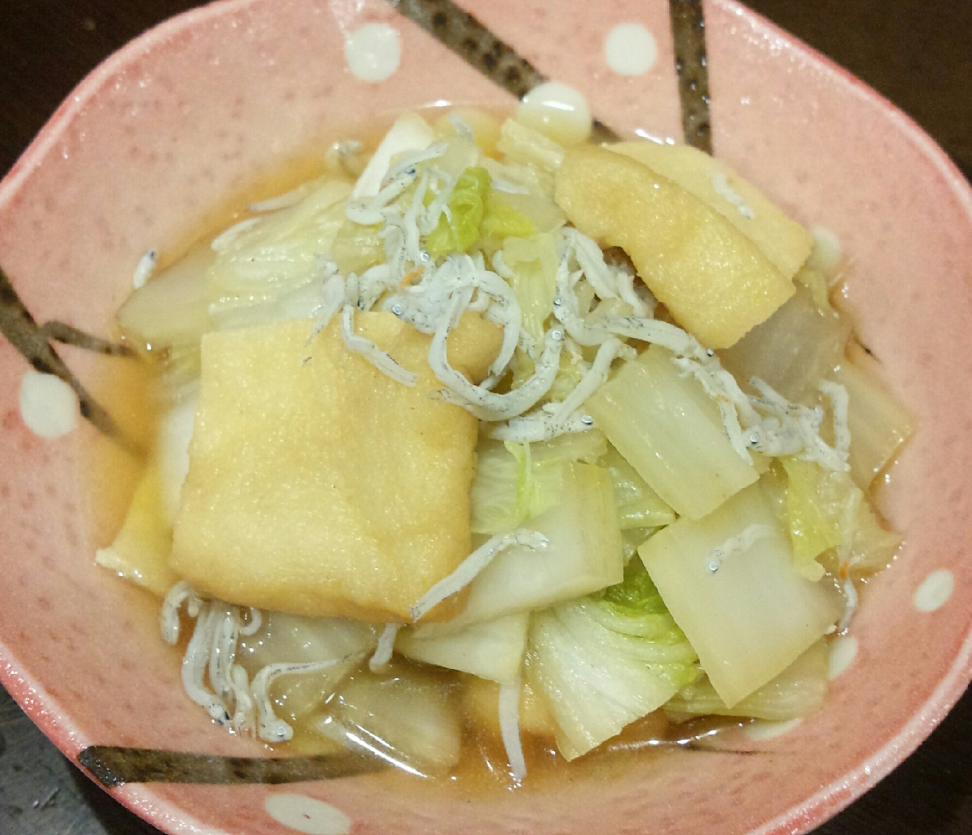 白菜と油揚げのシラス煮