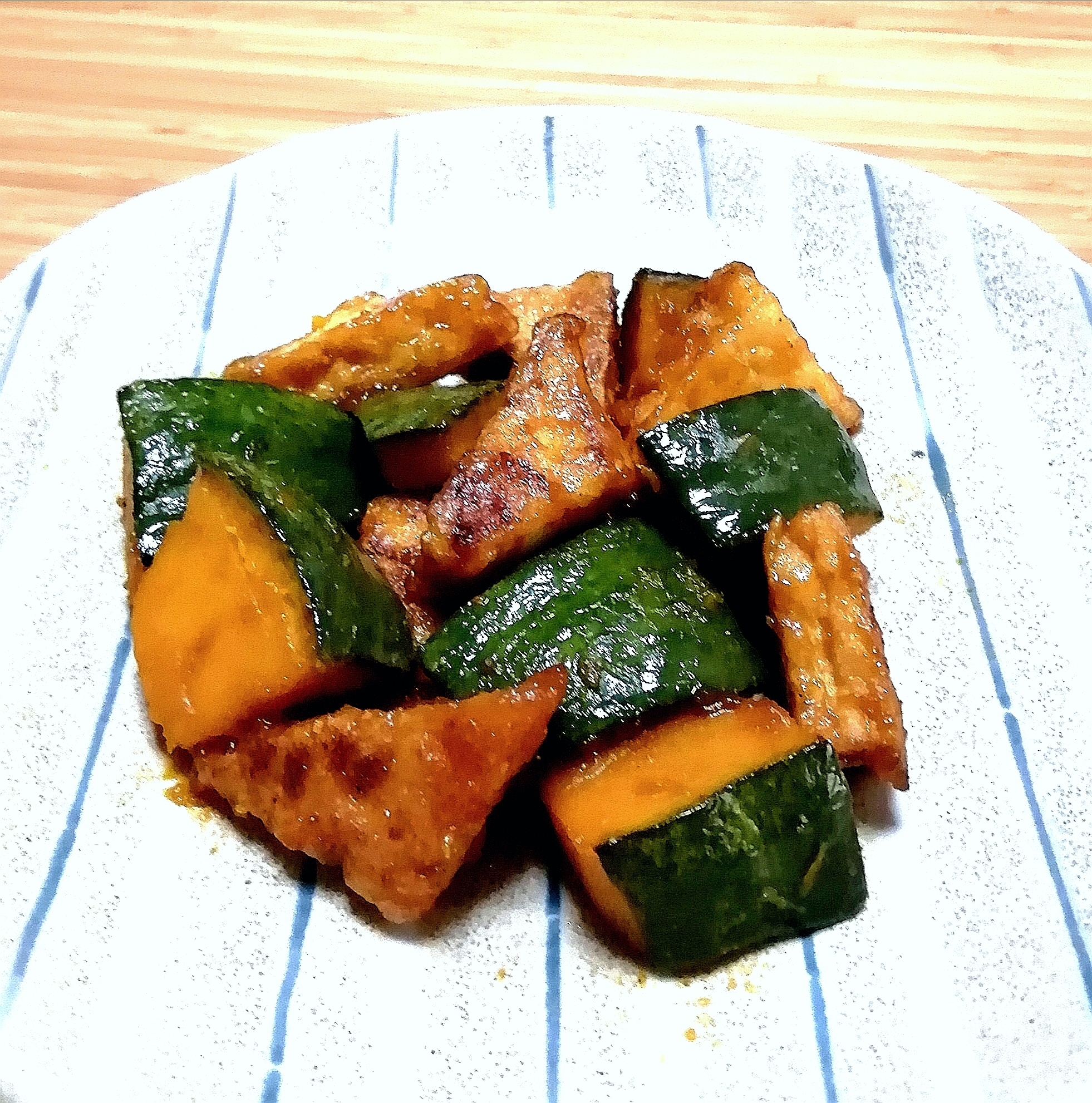 簡単！かぼちゃと厚揚げの甘辛炒め