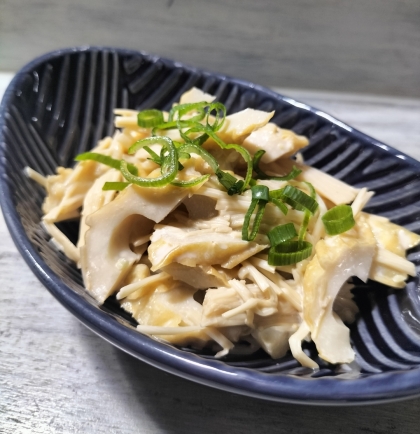 わさび香る♡レンジで♡えのきとちくわのマヨぽん和え