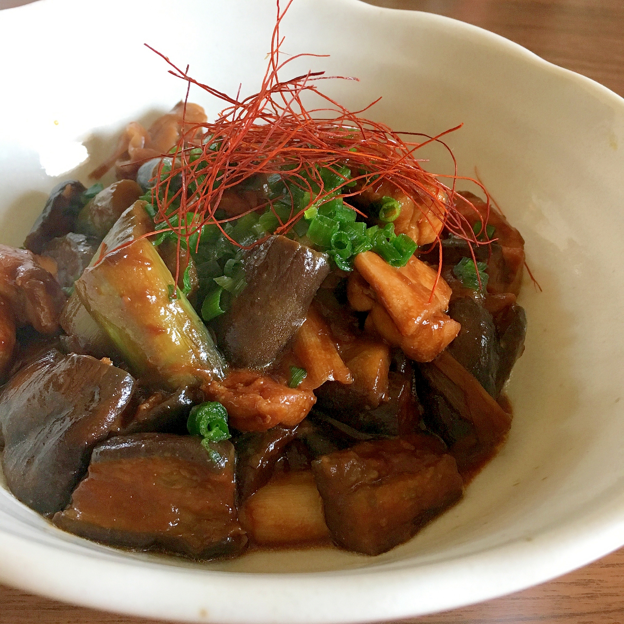 鶏肉とナスの辛みそ炒め