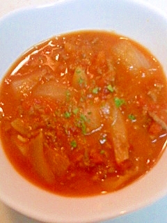 トマトときな粉のスープ