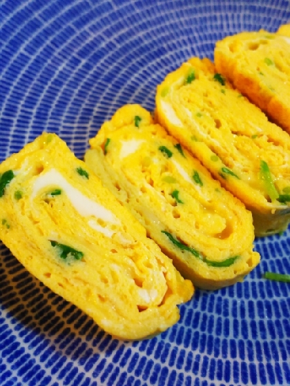 豆苗とチーズの卵焼き(^^)
