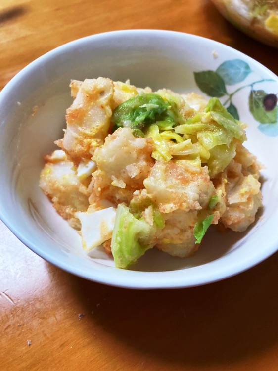 ホクホク！キャベツと長芋の明太卵サラダ