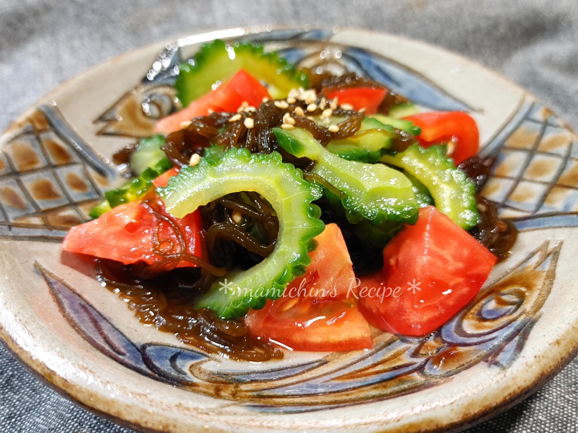 ゴーヤ＊もずく＊トマトの夏小鉢