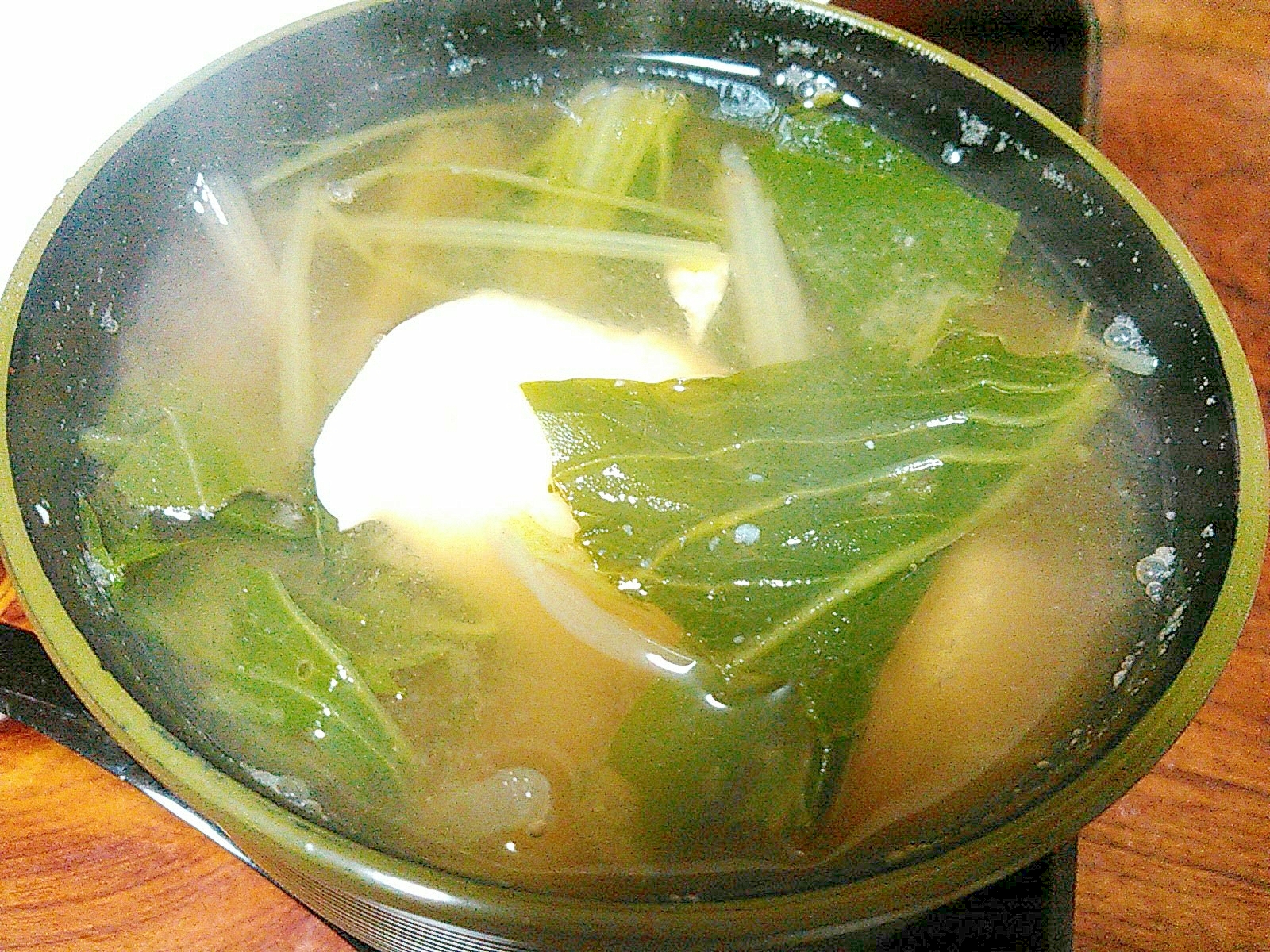 豆腐&青梗菜&水菜の味噌汁