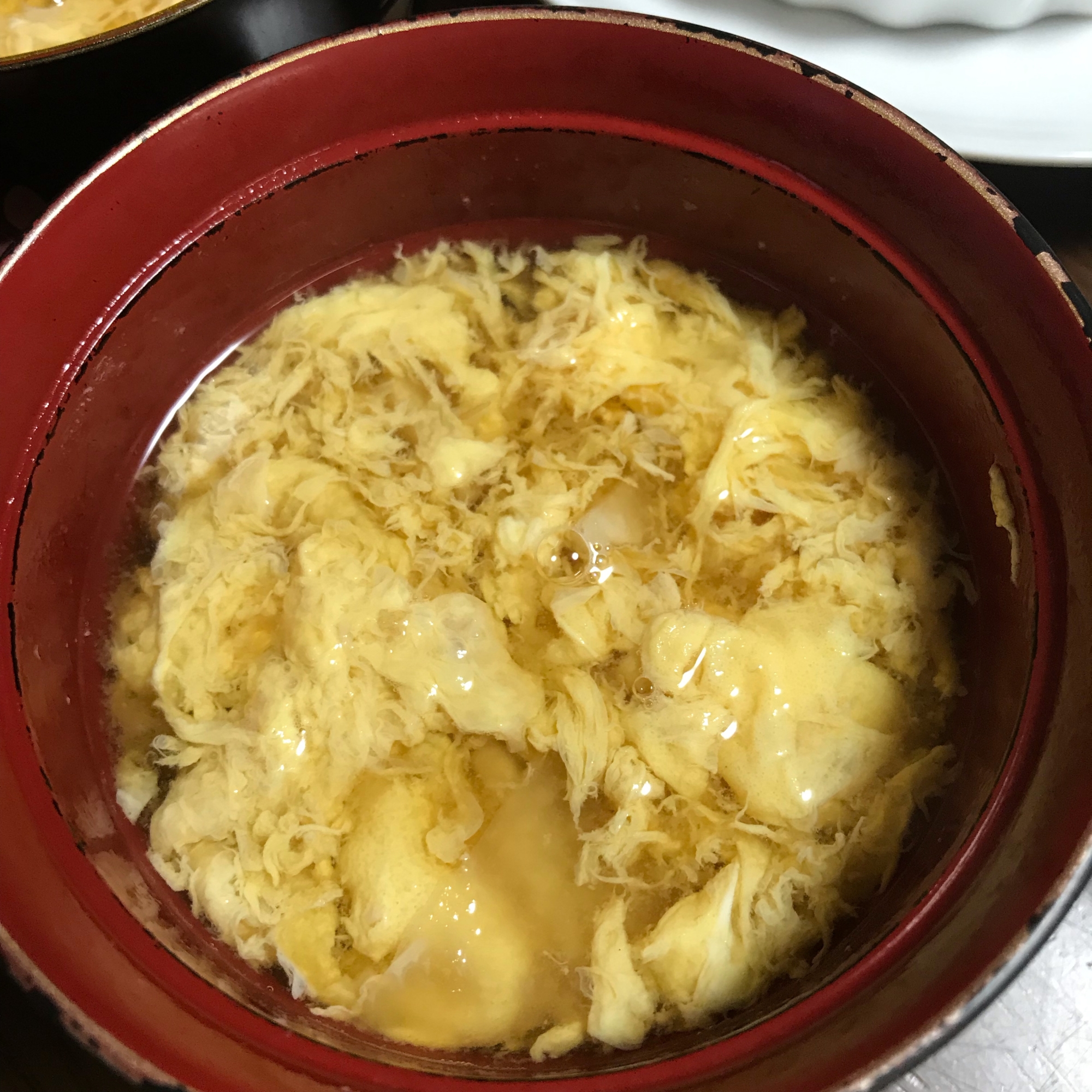 天然だしパックでだいこんのかき玉味噌汁♩