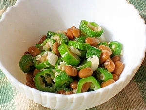 ねばねばトリオでさっとできる 長芋おくら納豆