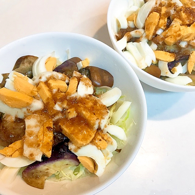 しっとり茄子と キャベツとゆで卵のサラダ レシピ 作り方 By Cu3 Conture 楽天レシピ しっとり茄子と キャベツとゆで卵のサラダ レシピ 作り方 By Cu3 Conture 楽天レシピ