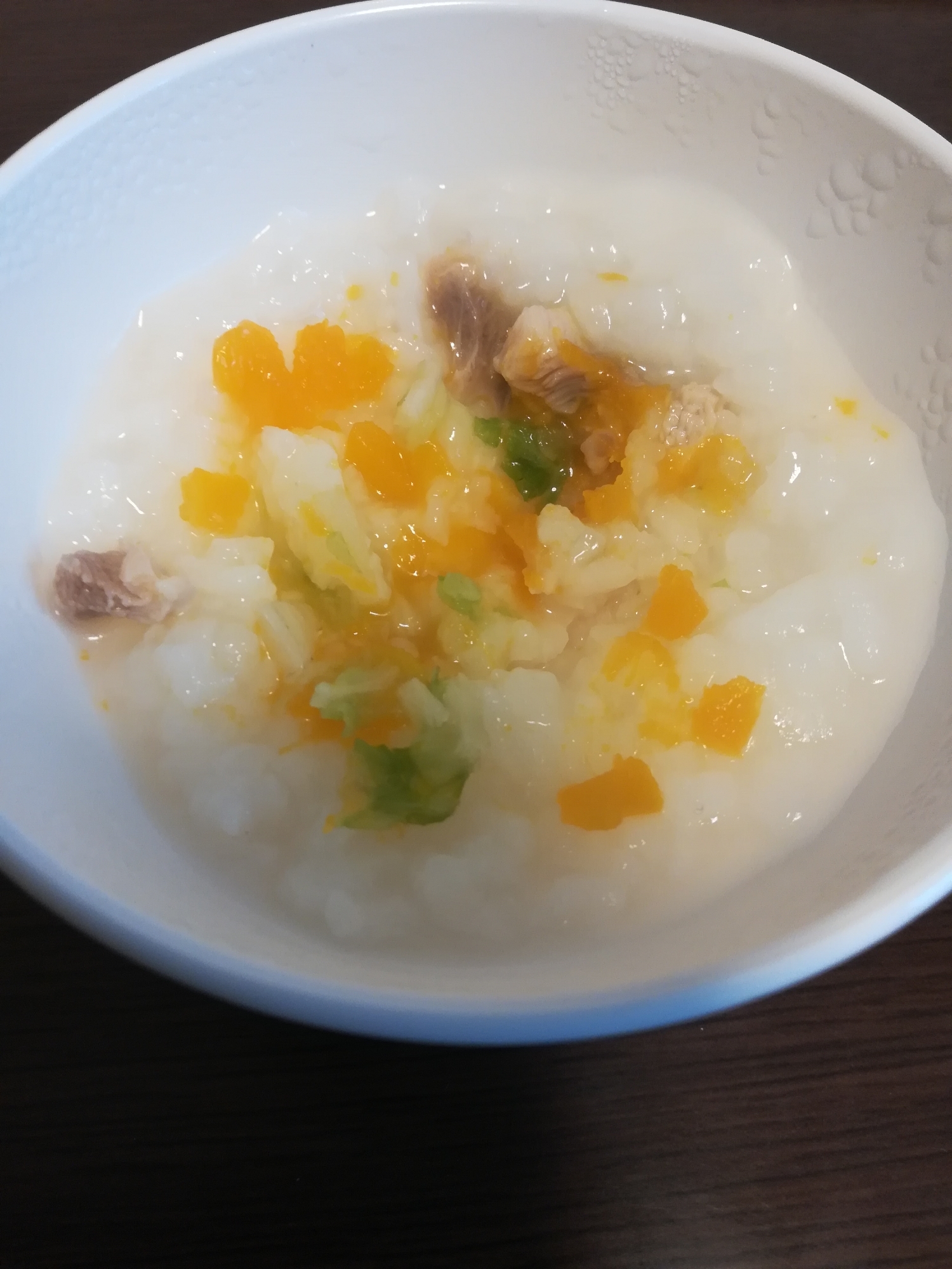 離乳食中期 白菜かぼちゃと鳥もも肉の雑炊 レシピ 作り方 By もん1223 楽天レシピ