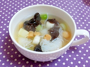 貝柱と小結コンニャクの中華スープ