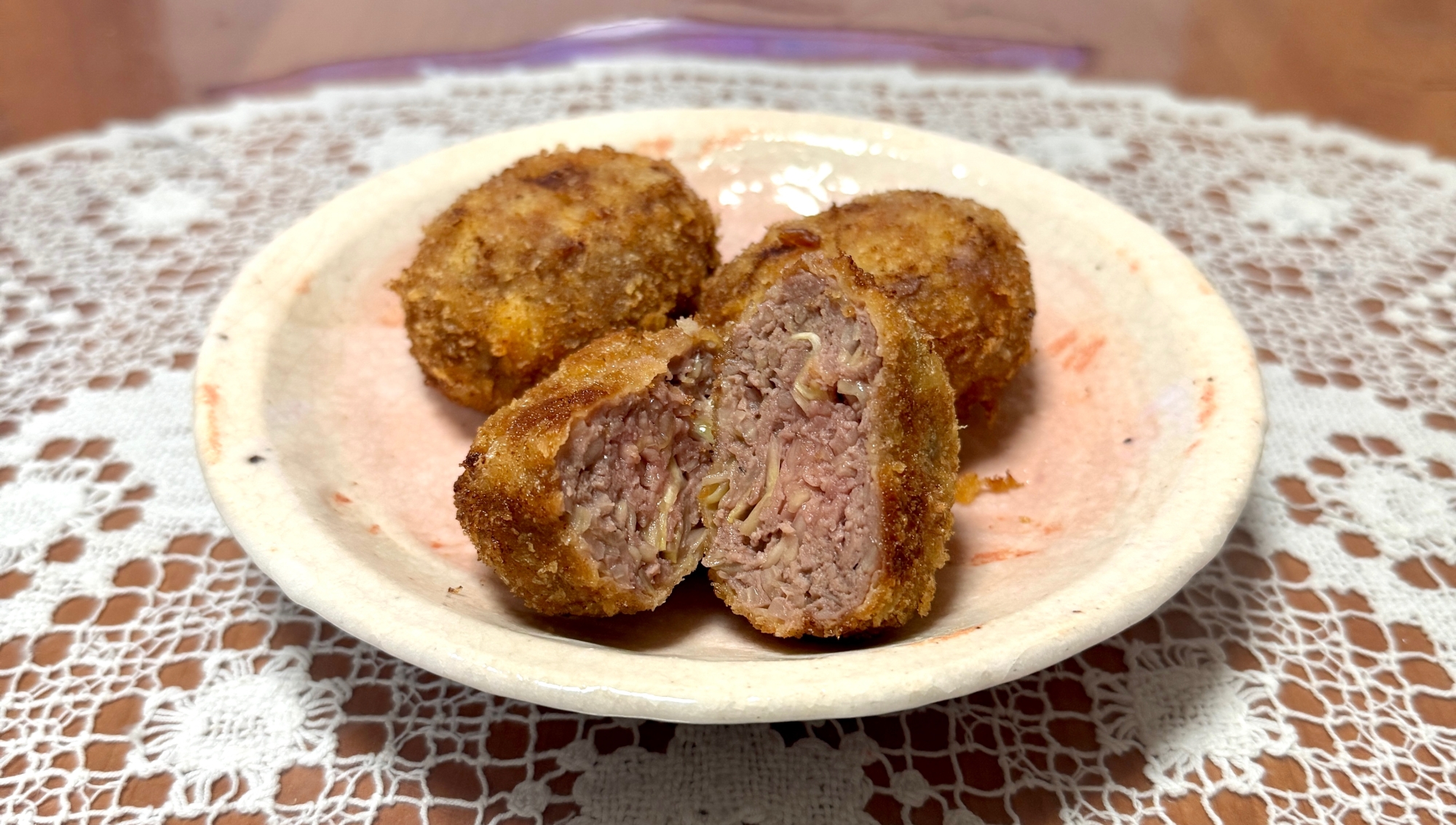 作り置きにも！キャベツいっぱいの☆牛肉メンチカツ