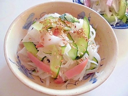 大根・きゅうり・かぶの甘酢漬け・ハムの和え物