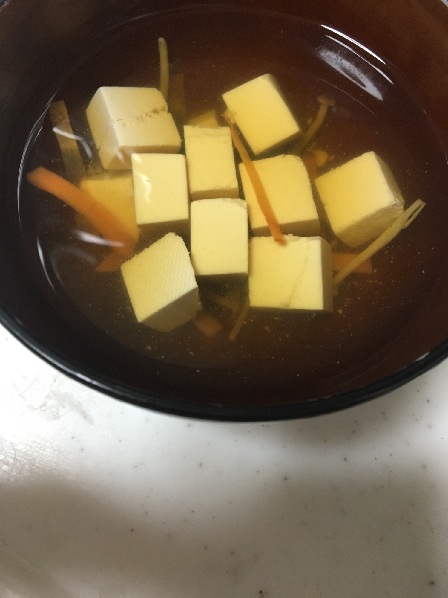茶太郎と木綿豆腐のお吸い物╰(*´︶`*)╯♡
