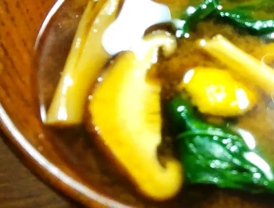 小松菜と椎茸のお味噌汁