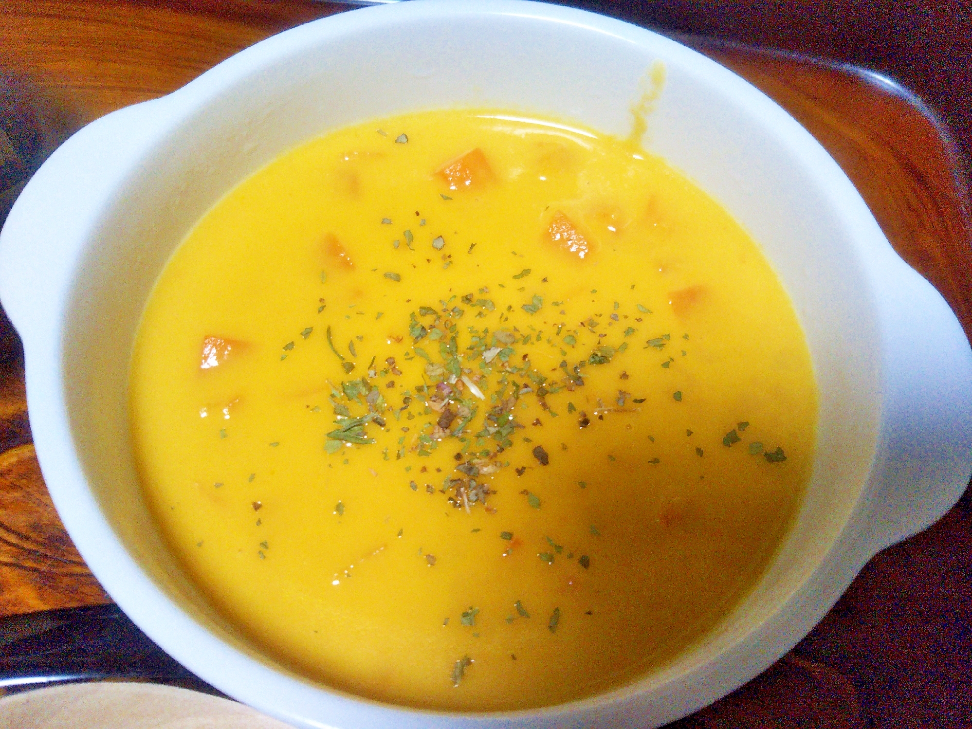かぼちゃペースト&ダイスかぼちゃのスープ