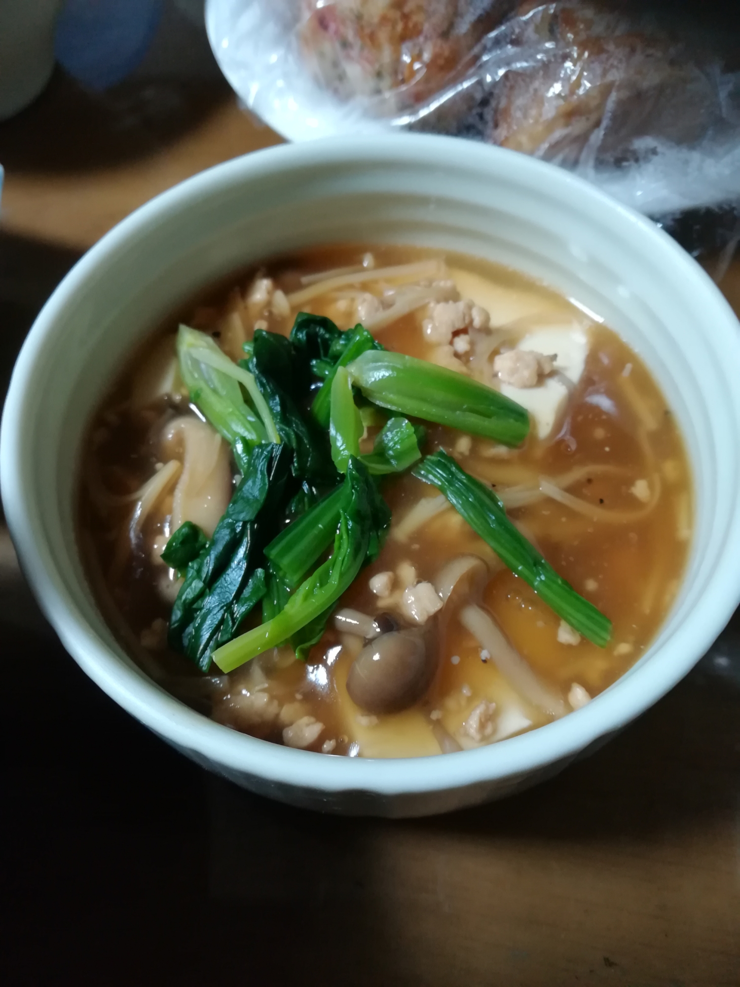 豆腐の鶏そぼろきのこあんかけ