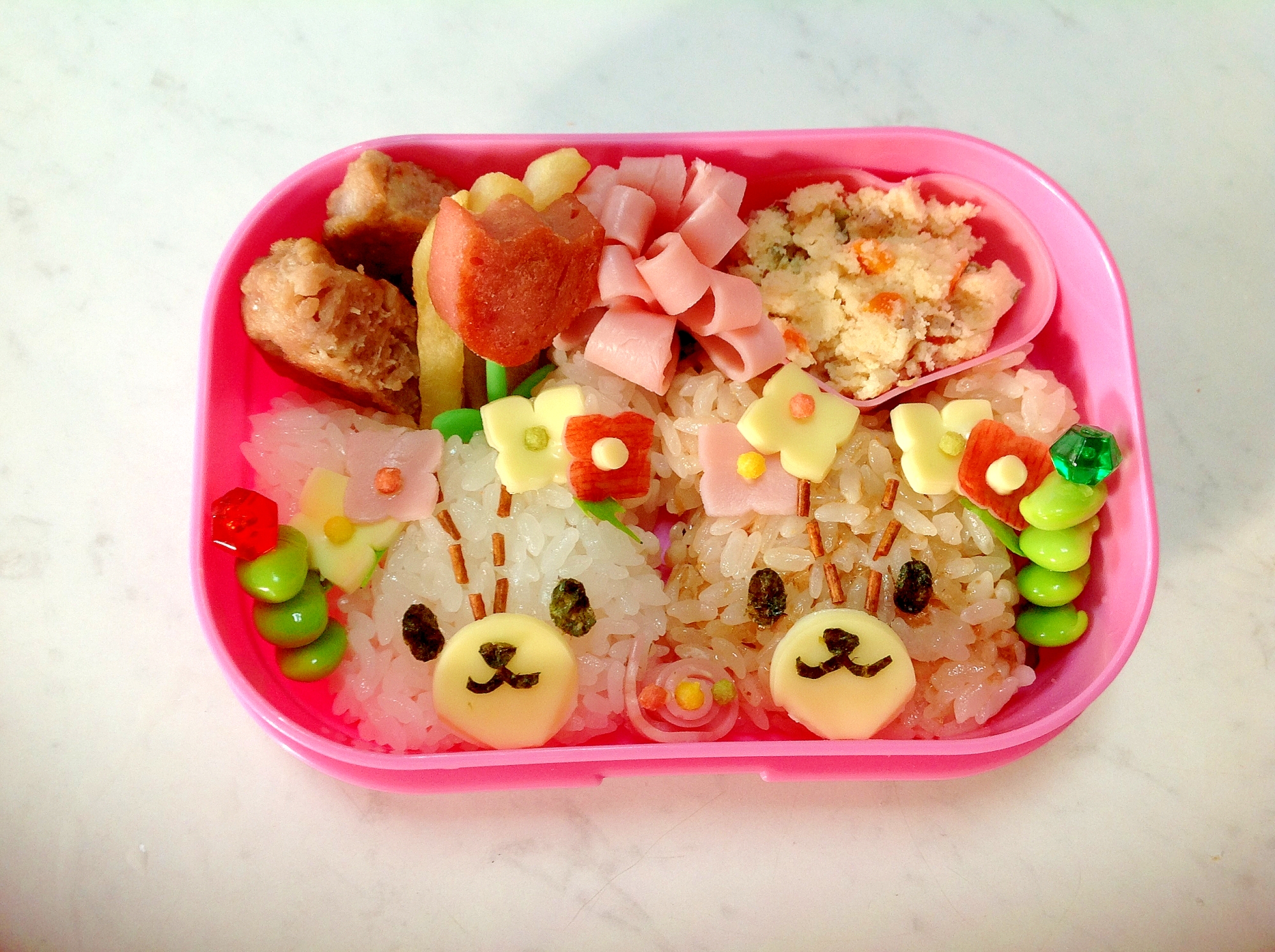 ルルロロ お弁当 簡単 キャラ弁 くまちゃん レシピ 作り方 By さぁー27 楽天レシピ