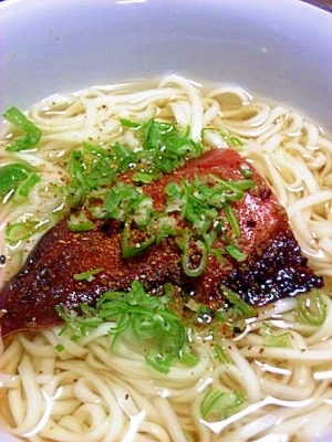 乾麺で作る　サバみりんうどん