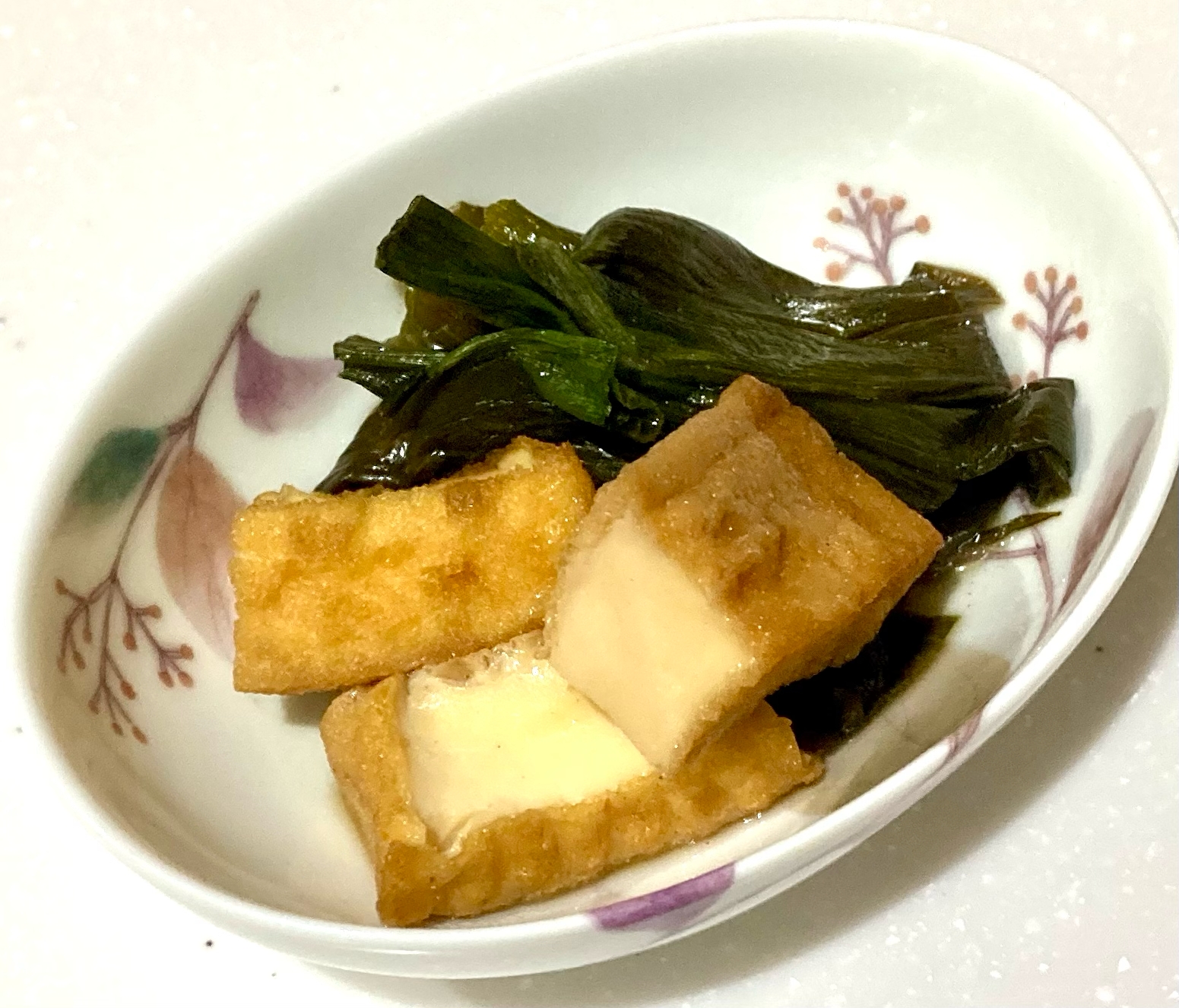 ネギと厚揚げの煮物