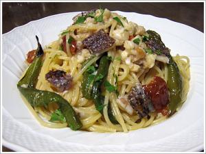 京野菜を味わう、鯛と万願寺唐辛子のスパゲッティーニ