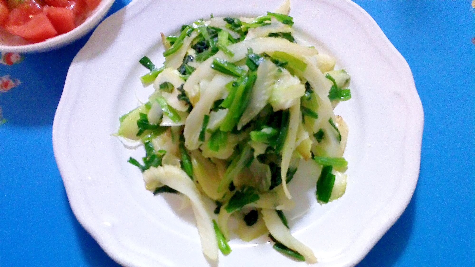 グリーン野菜の塩炒め