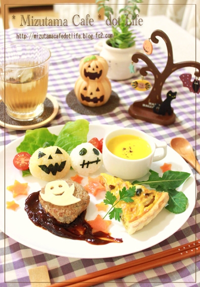 ★ハロウィン★キャラ弁、ごはんに★かぼちゃ＆おばけ