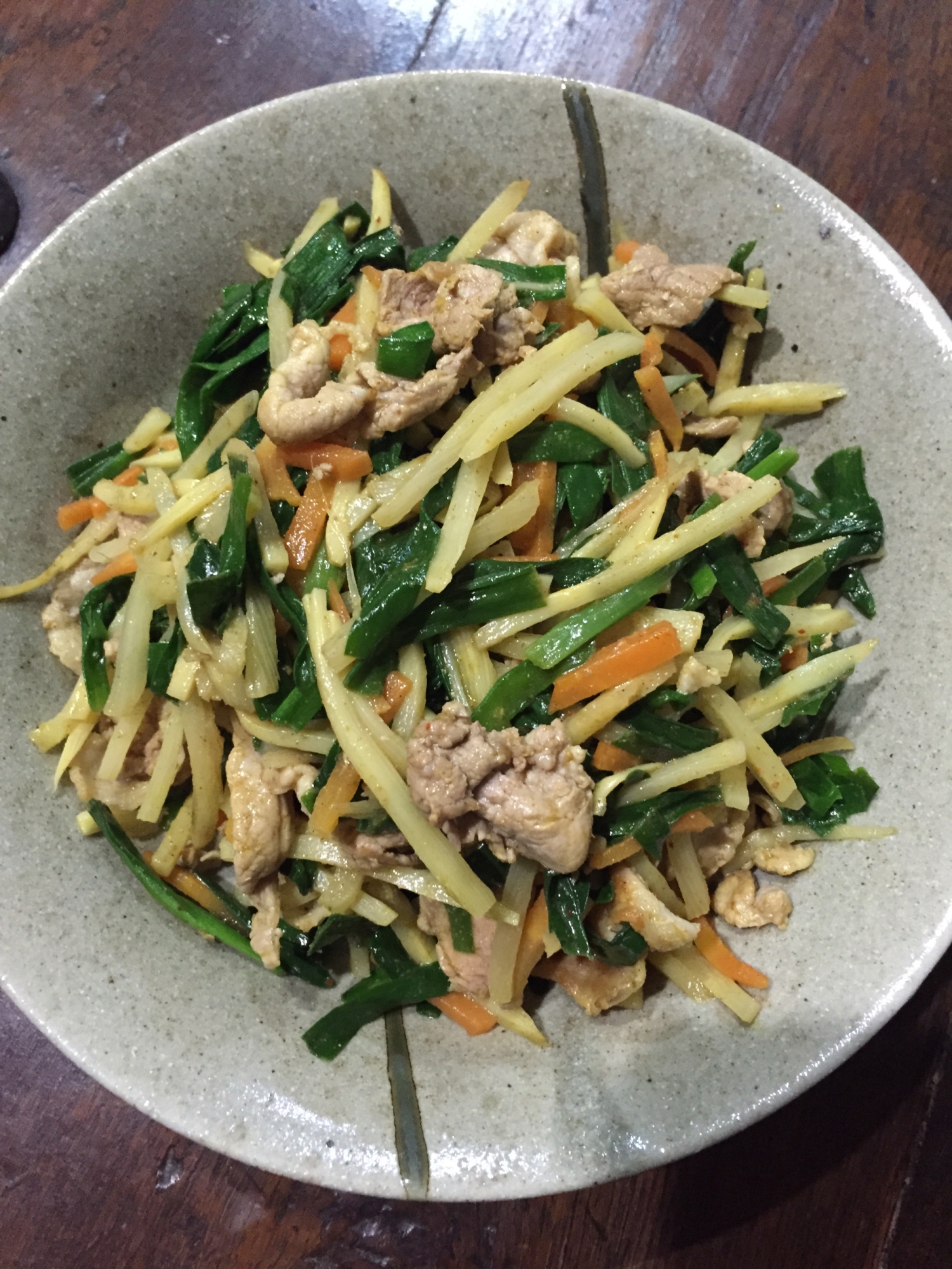 ダシダで豚肉と野菜の炒め物