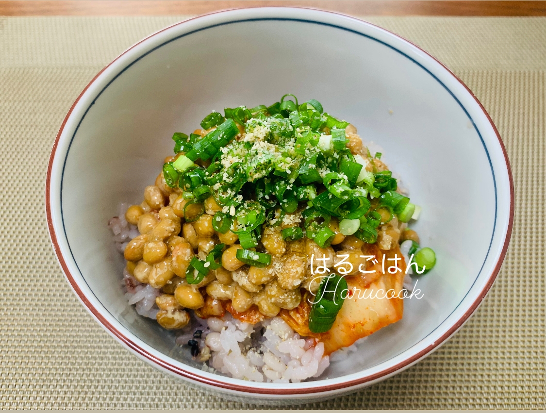 のっけるだけ◎キムチ納豆丼˚✧₊⁎