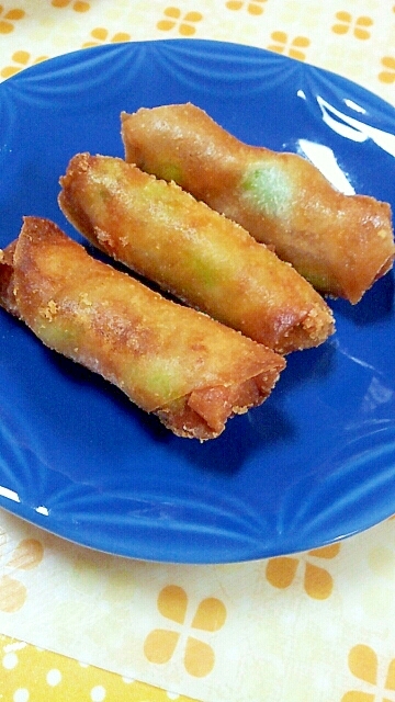 ✿枝豆&チーズ&ウインナーのミニ春巻き❤