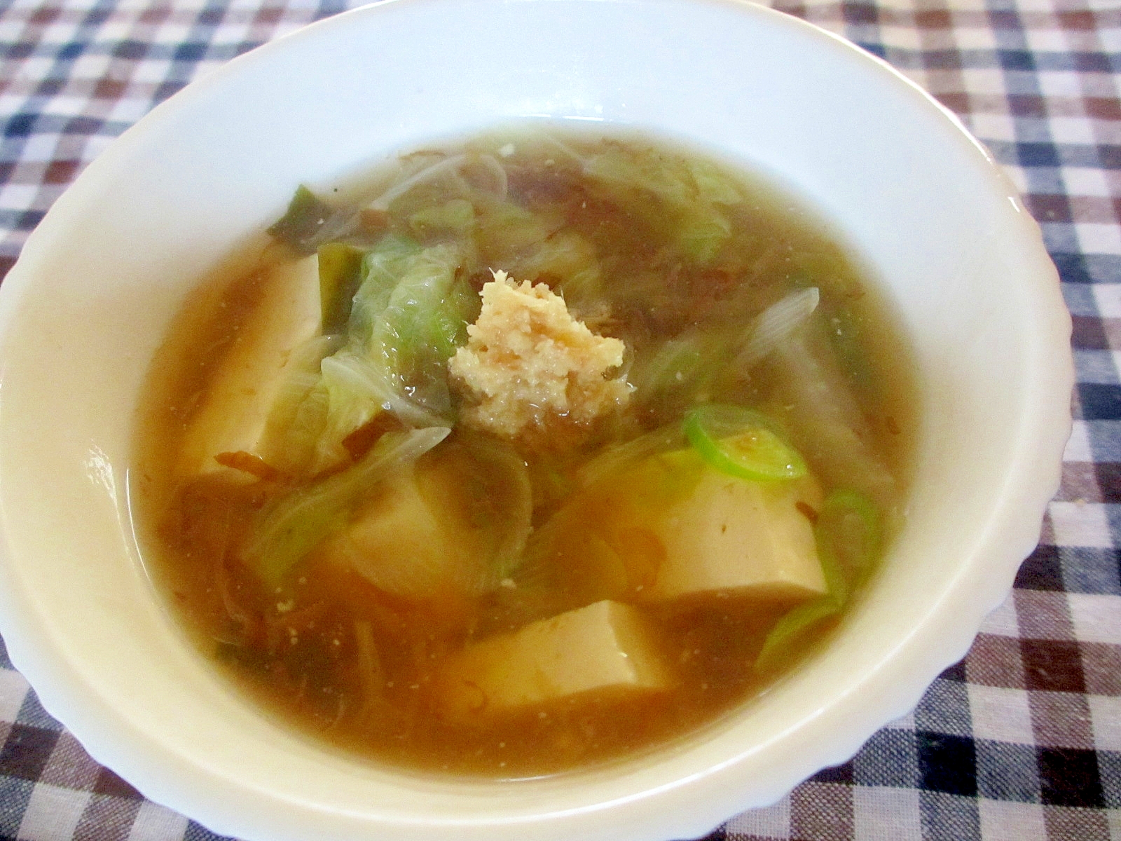 白菜と豆腐のとろとろ和風スープ