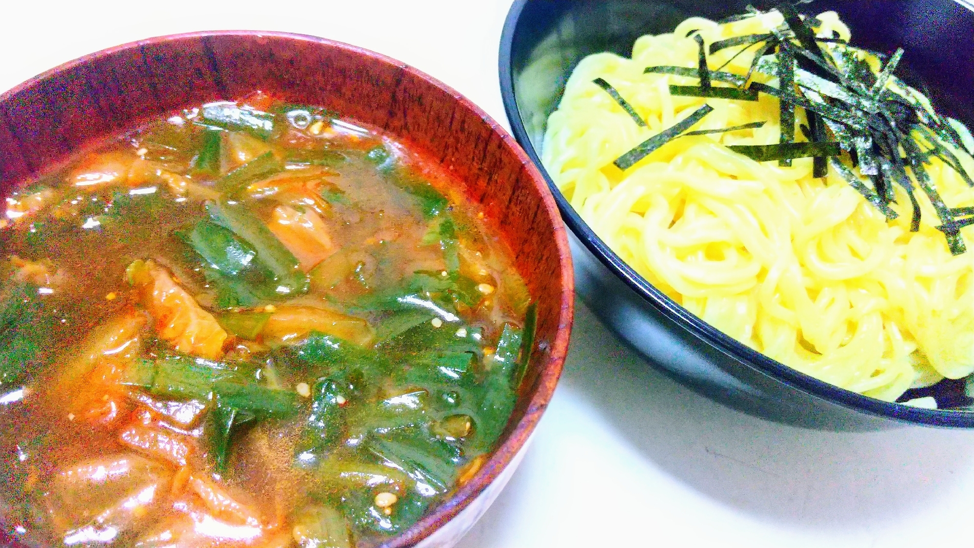 ニラキムチ冷やしピリ辛つけ麺