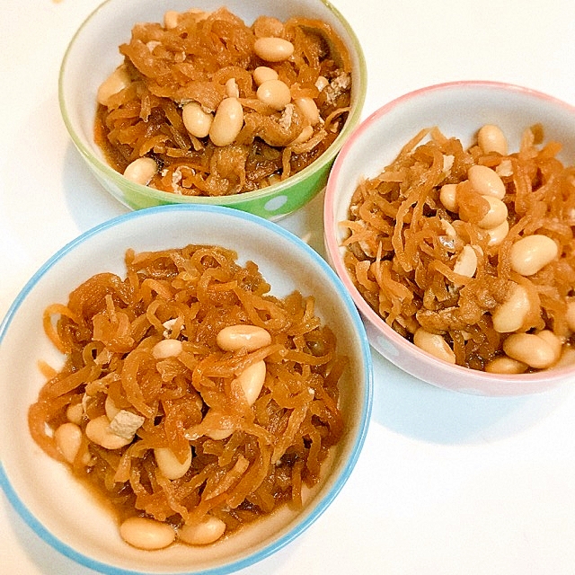 切り干し大根と大豆と薄揚げの☆簡単美味しい煮物